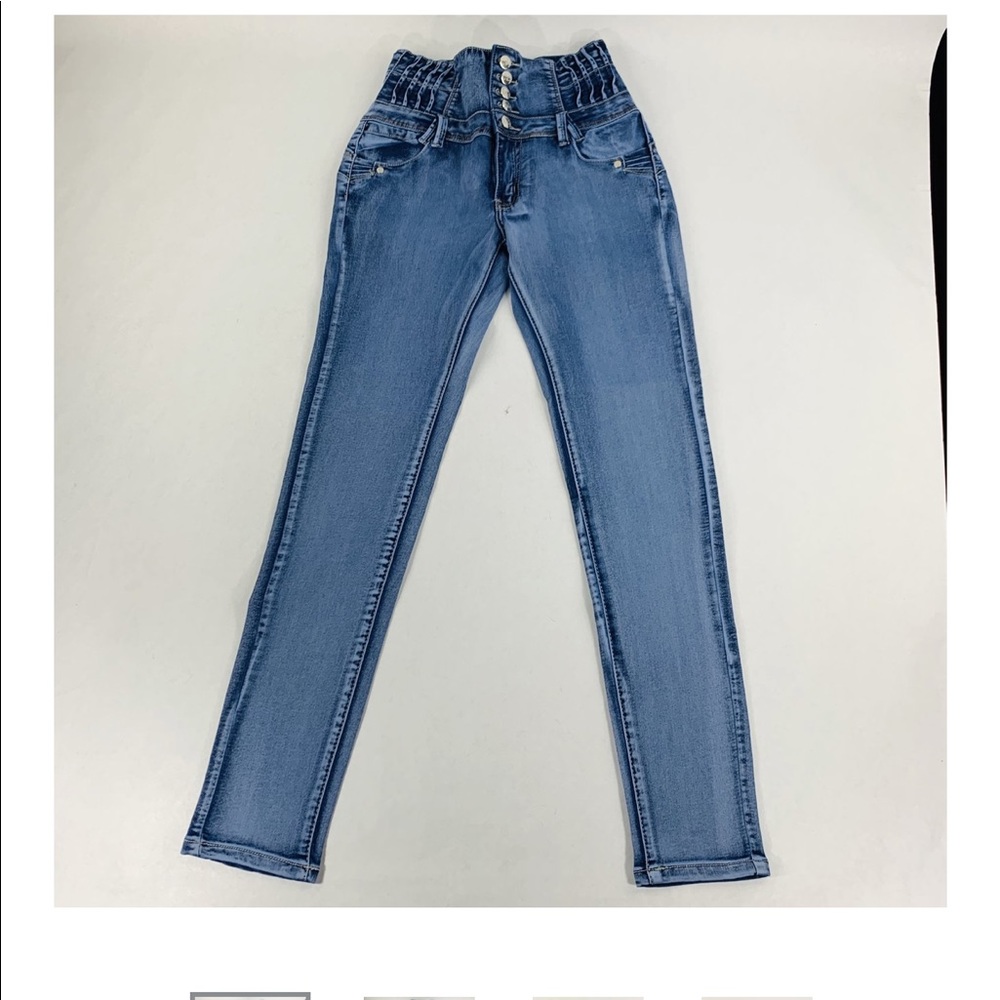 Original super high rise tushy jeans.